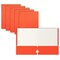 Better Office Products 2 Pocket Paper Folders Portfolio, Letter Size, Orange, 50PK 80127 - alternate 1